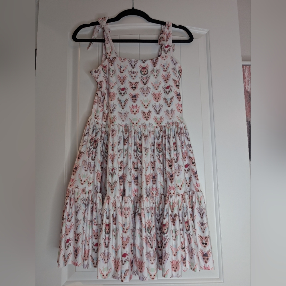NWT Blackmilk Reindeer Games Tie The Knot Christmas Holiday Deer Dress Medium 🦌